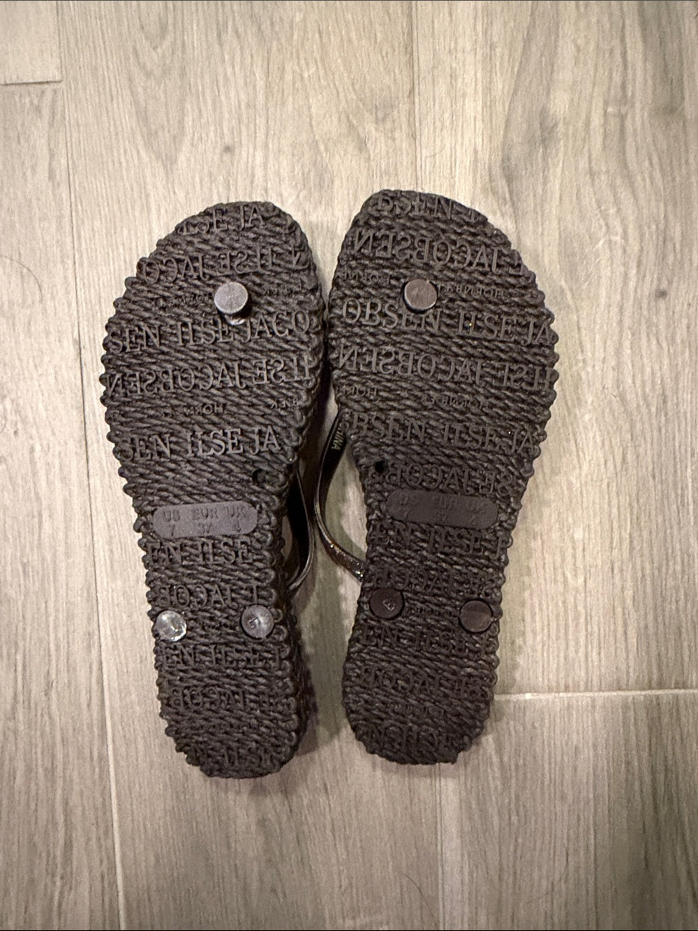 Ilse Jacobsen Women’s Sparkle Strap Black Flip Flop Sandals Size 7