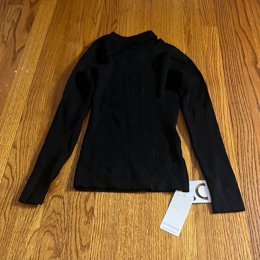 NWT Commense Woman’s Black Cut Out Sweater Size XS