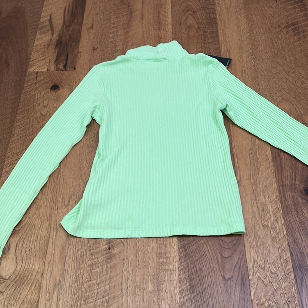 NWT Monrow Women’s Lime Green Turtleneck Sweater Size S
