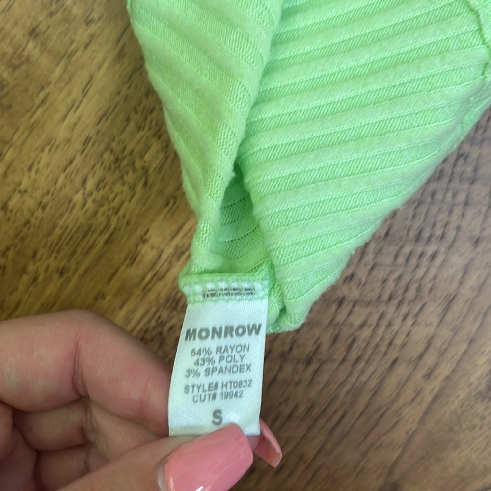 NWT Monrow Women’s Lime Green Turtleneck Sweater Size S