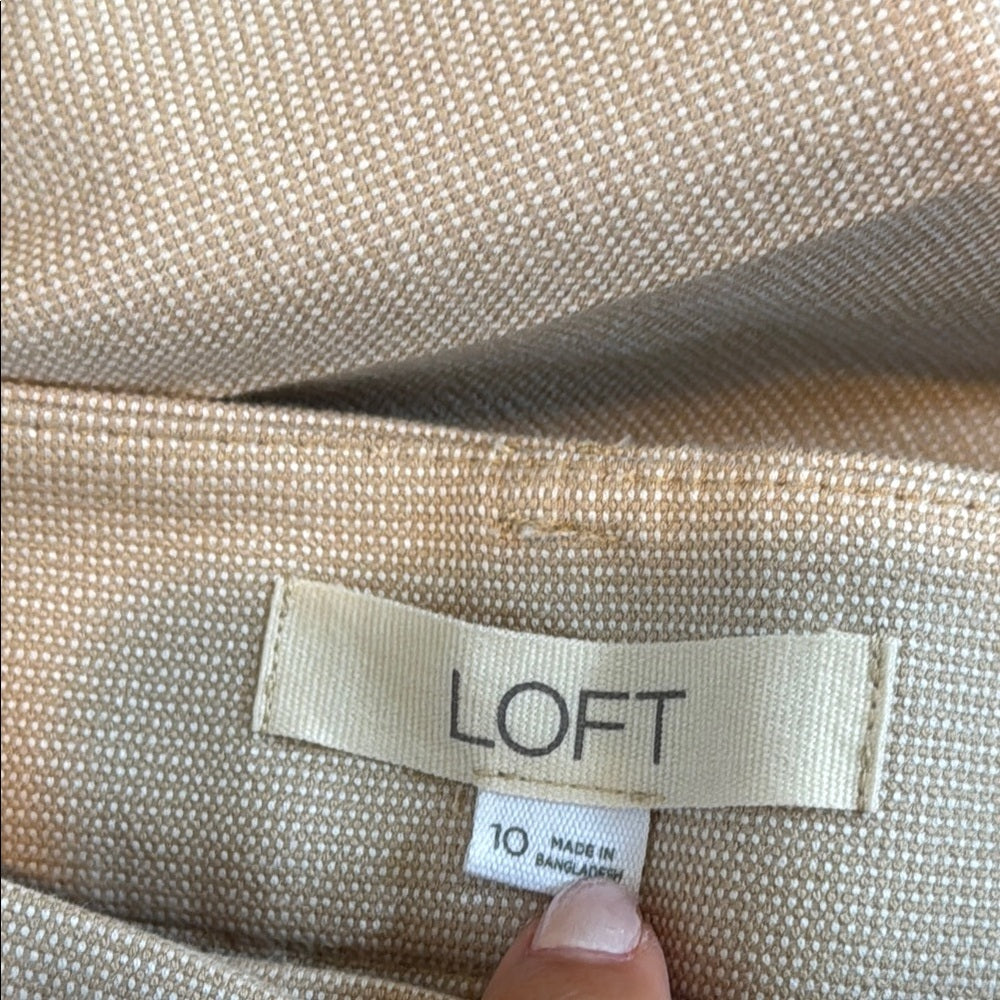 NWT Loft Women's Cream Pants Straight Leg Size 10