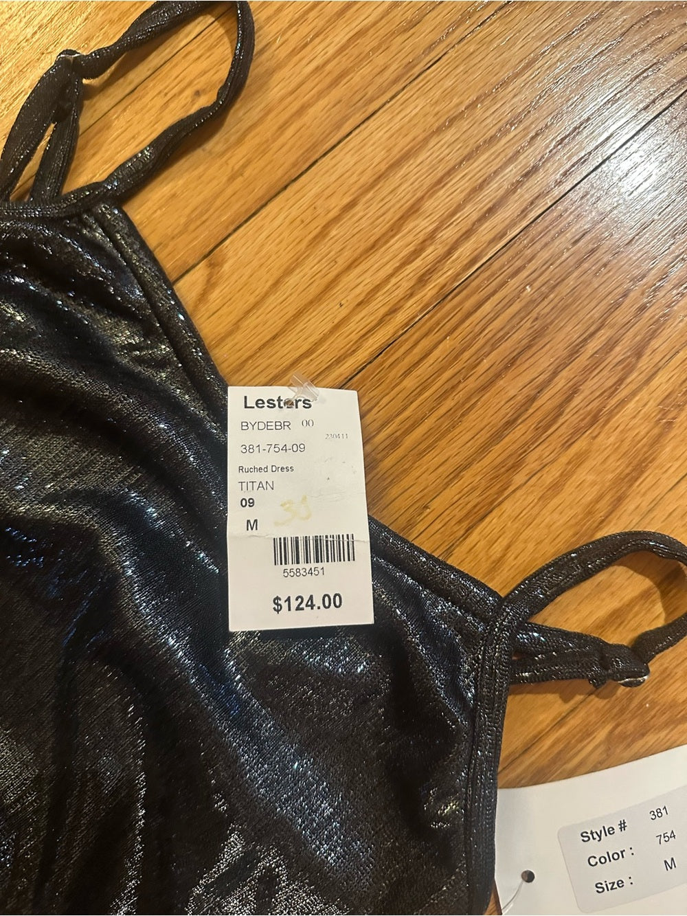 By Debra Kids Black Shimmery Ruched Slip Dress Size Medium