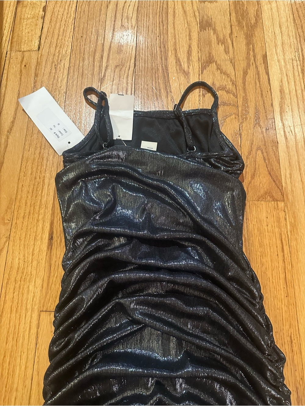 By Debra Kids Black Shimmery Ruched Slip Dress Size Medium