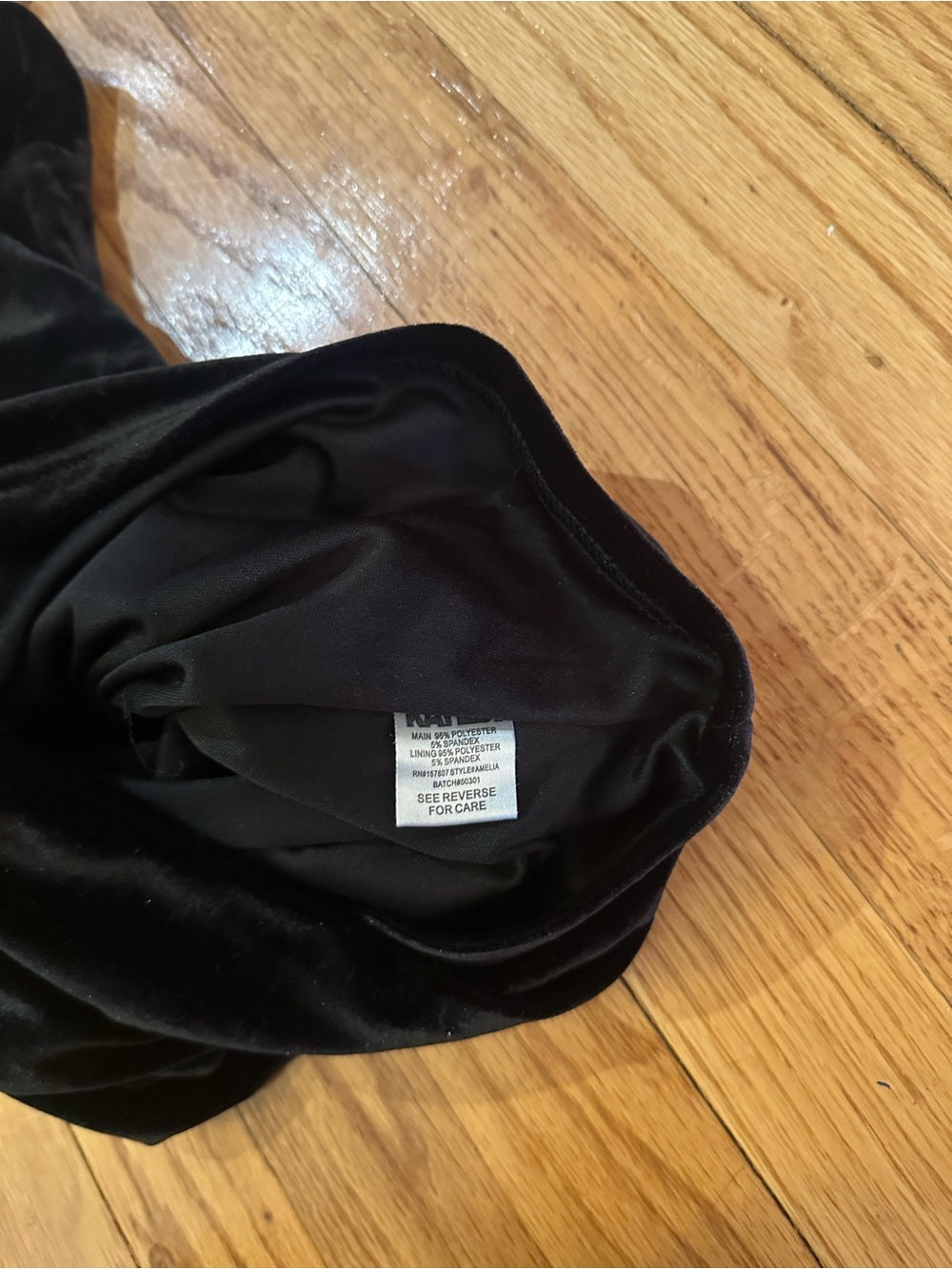 NWT Katie J NYC Kids Black Velvet Ruched Mini Dress Size Small