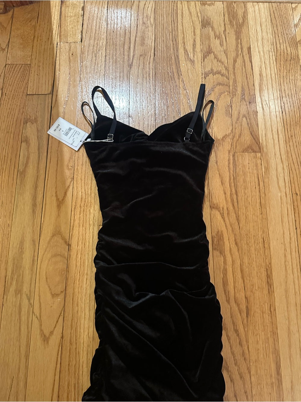 NWT Katie J NYC Kids Black Velvet Ruched Mini Dress Size Small