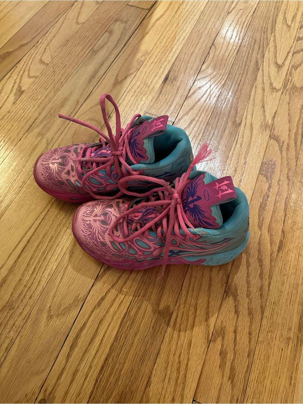 Puma Girls Pink & Teal Athletic Sneakers Size 4