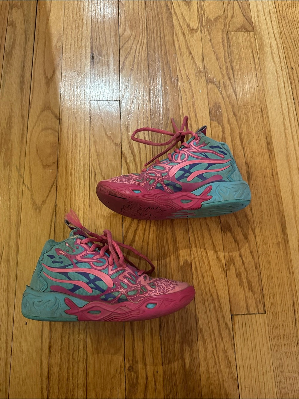 Puma Girls Pink & Teal Athletic Sneakers Size 4