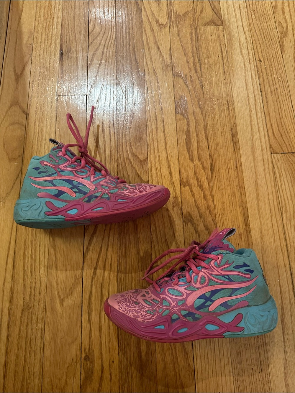 Puma Girls Pink & Teal Athletic Sneakers Size 4