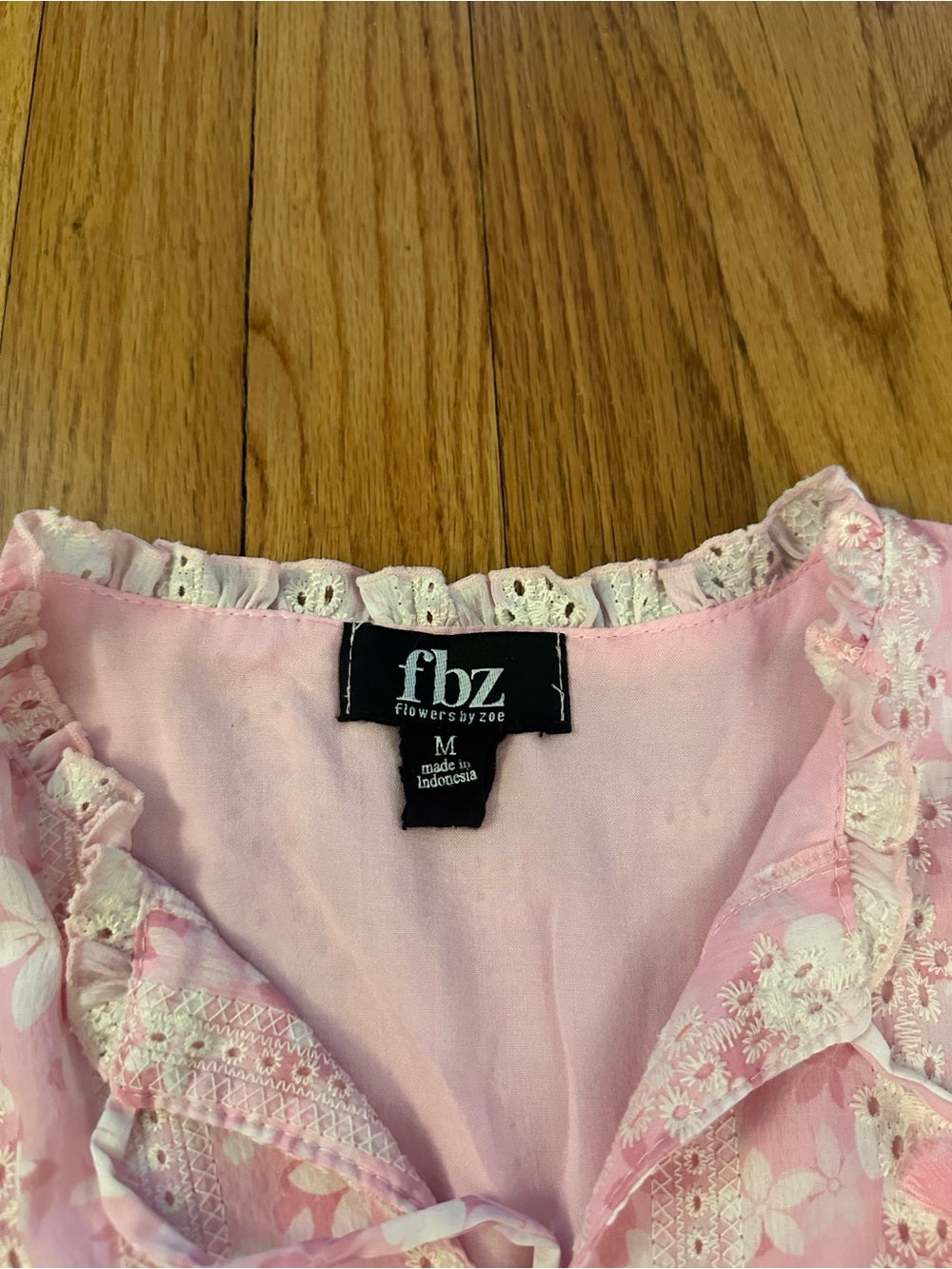 Flowers by Zoe Pink Floral Eyelet Ruffle Tiered Kids Dress Medium