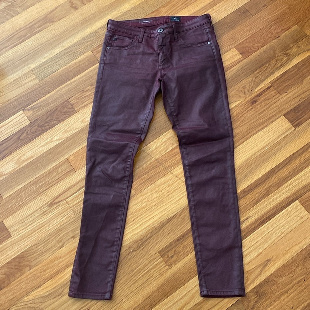 Ag Adriano Goldschmied Women’s Burgundy Skinny Jeans Size 26R