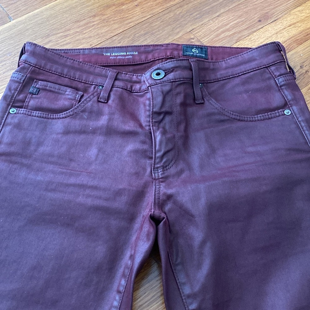 Ag Adriano Goldschmied Women’s Burgundy Skinny Jeans Size 26R