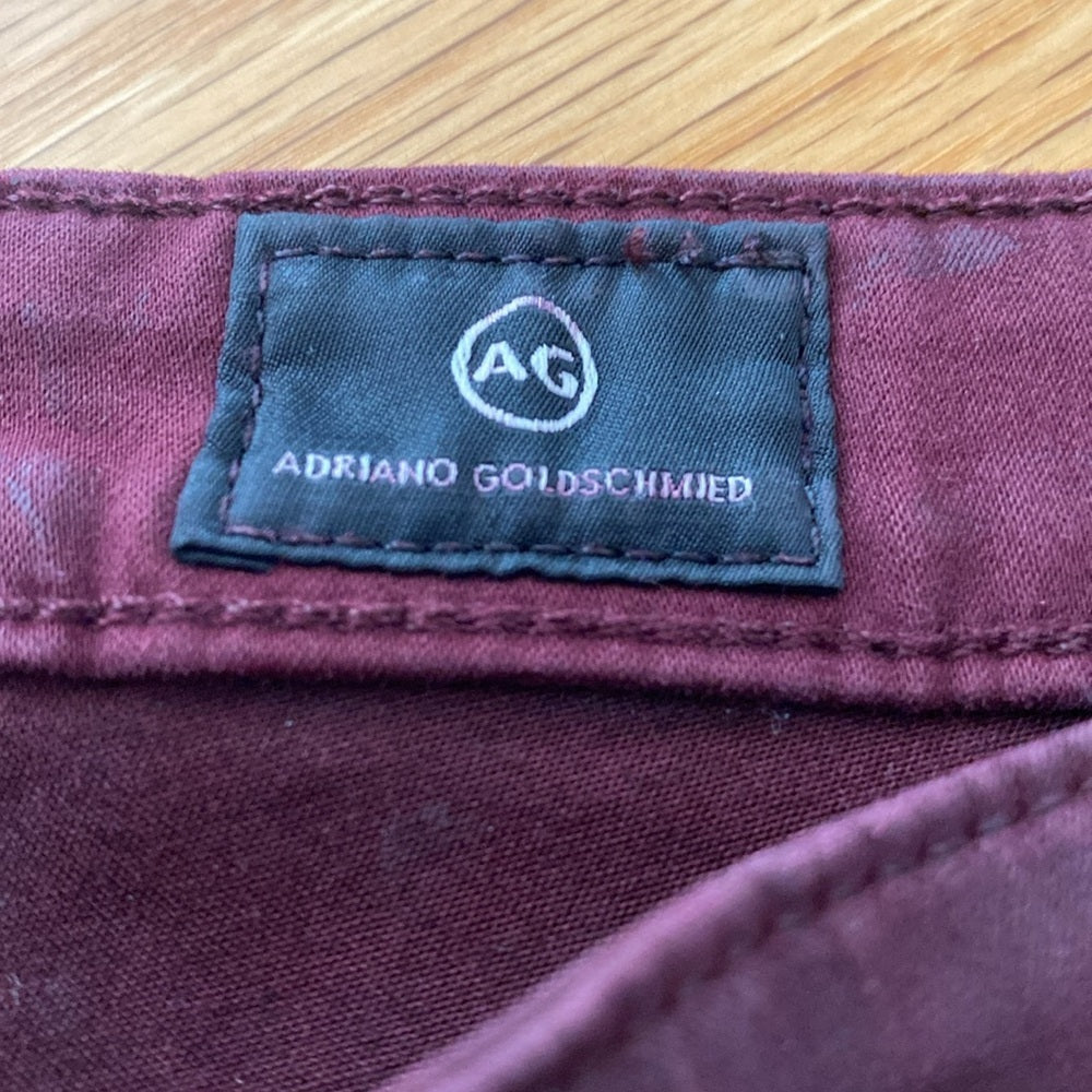 Ag Adriano Goldschmied Women’s Burgundy Skinny Jeans Size 26R