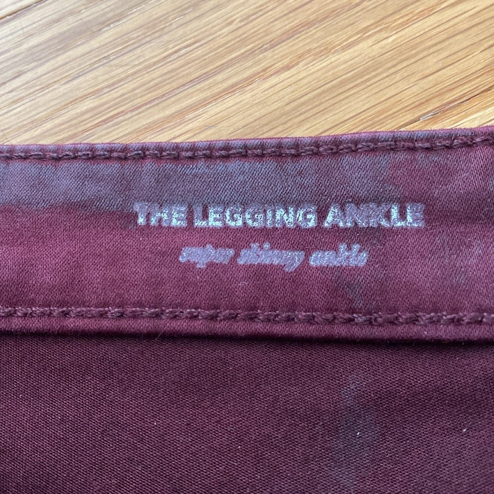 Ag Adriano Goldschmied Women’s Burgundy Skinny Jeans Size 26R