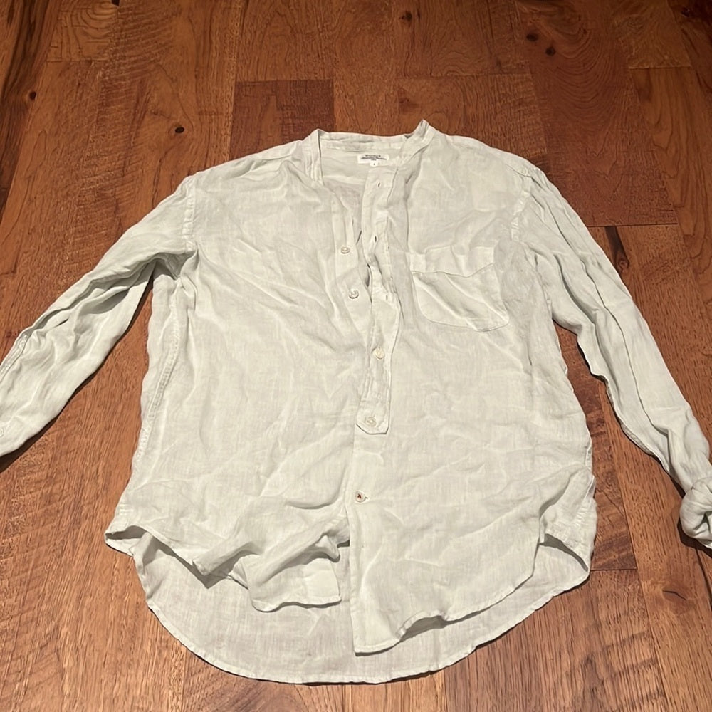 NWT Hartford Alternative Classics Button Down Light Blue Green Top Size S