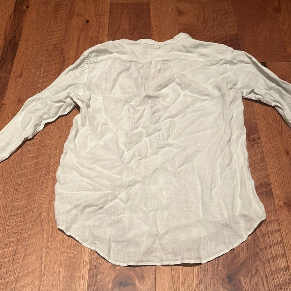 NWT Hartford Alternative Classics Button Down Light Blue Green Top Size S