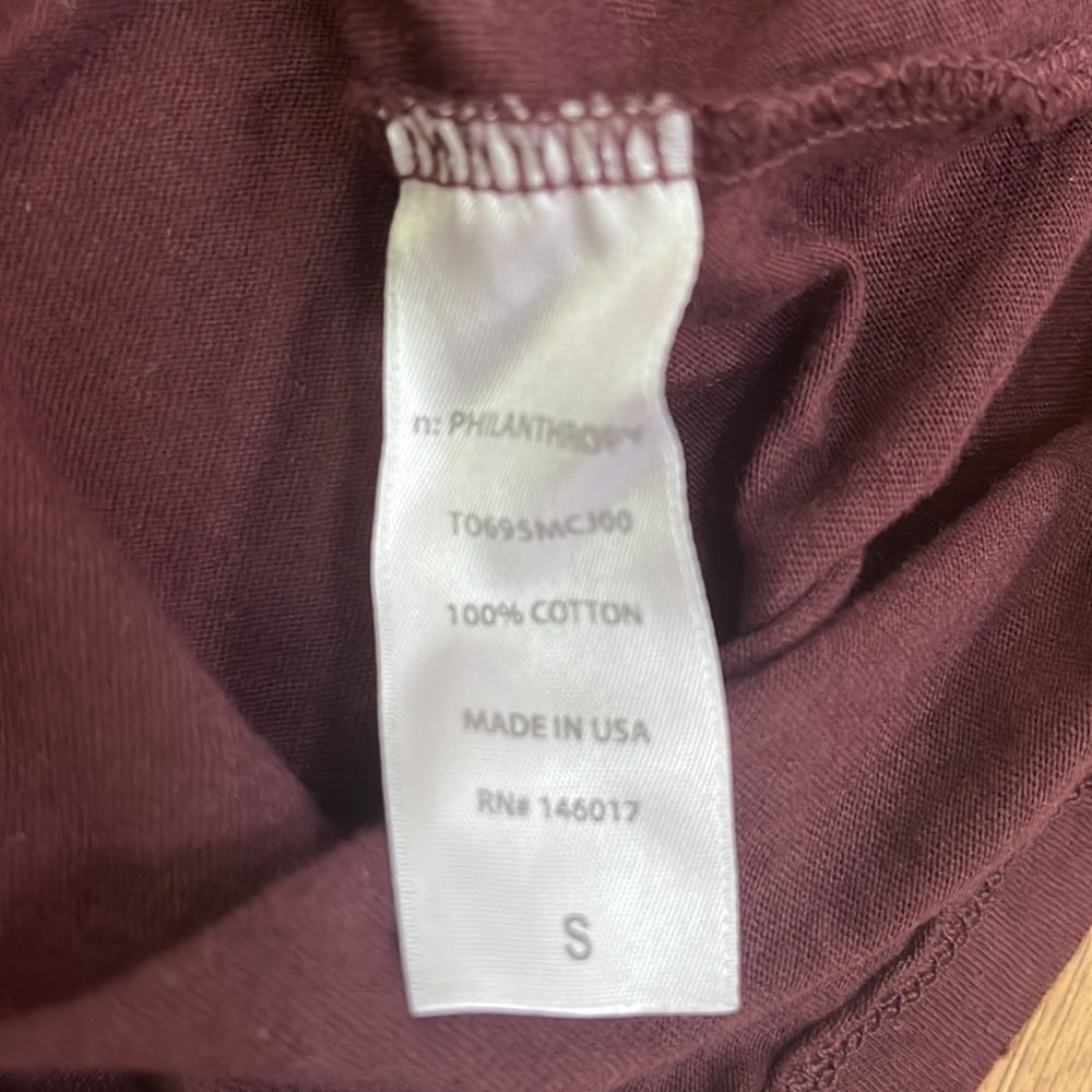 NWT n:Philanthropy Women’s Maroon Long Sleeve With Cut Out Neck Size S