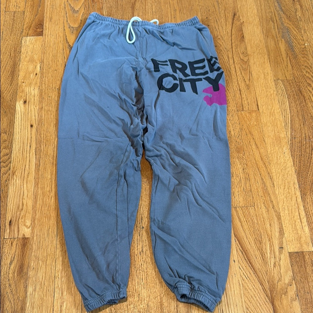 freecity Womens Joggers in Gray with Pink Accent Size Small
