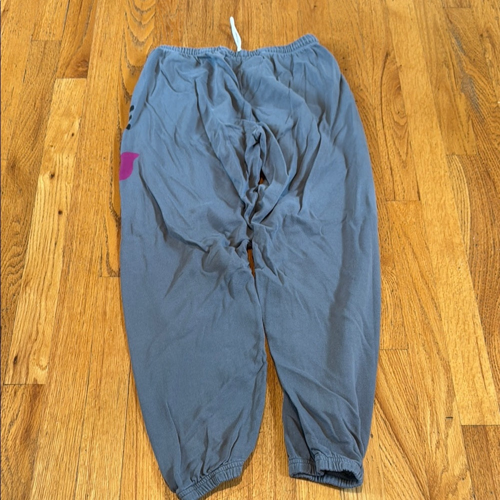 freecity Womens Joggers in Gray with Pink Accent Size Small