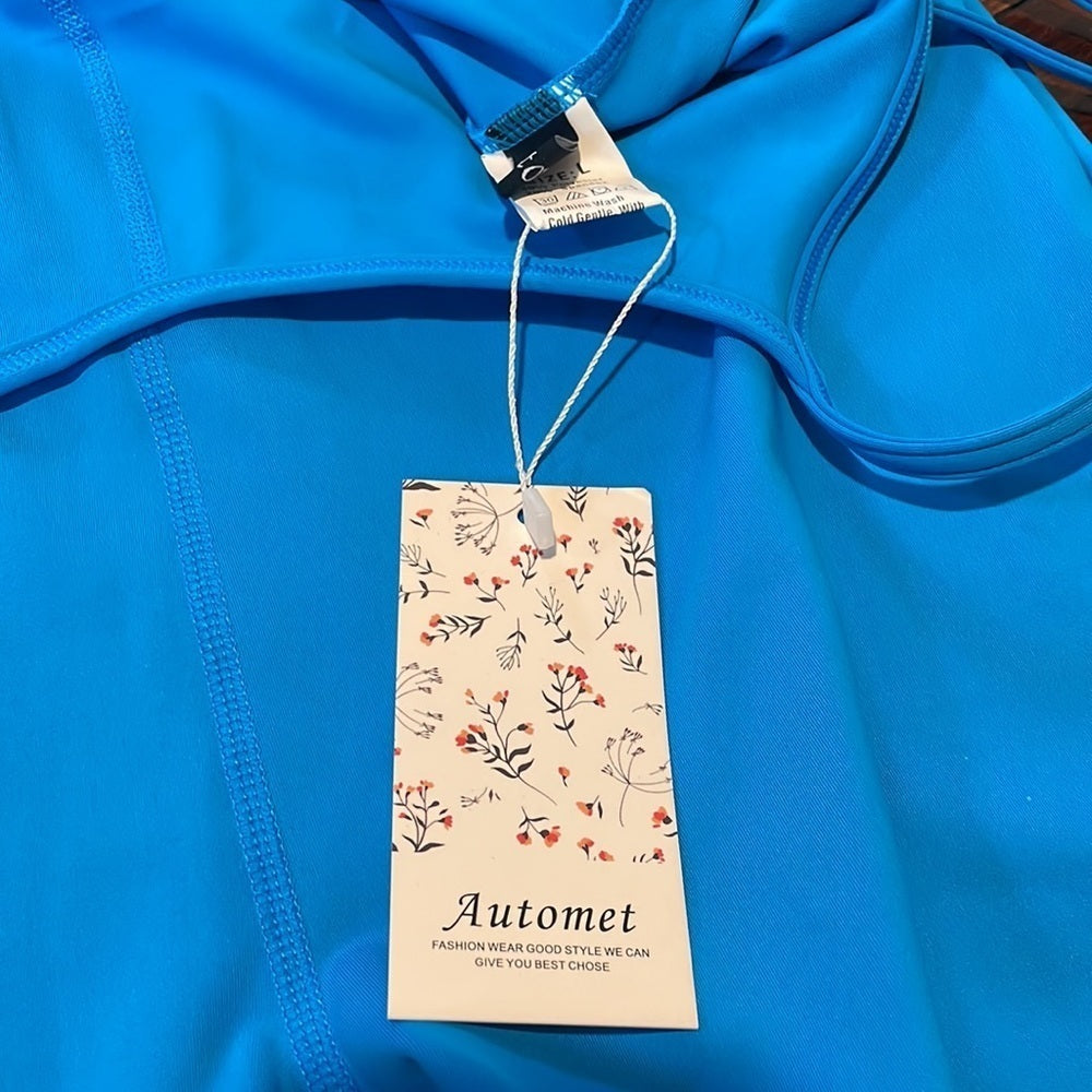 NWT Automet Women’s Blue Athletic Romper Size L