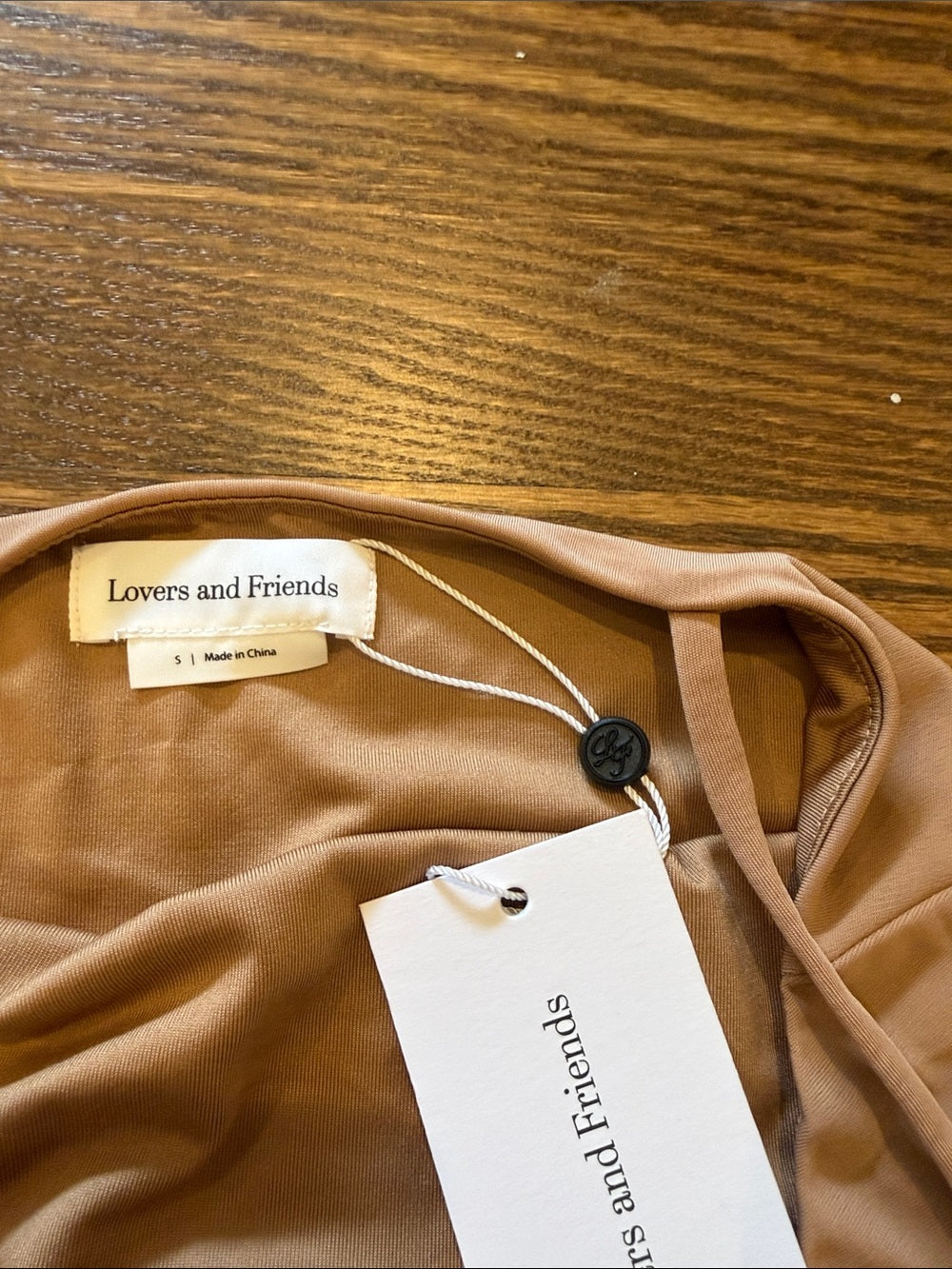 NWT Lovers + Friends Nude Ruched Midi Dress Size Small