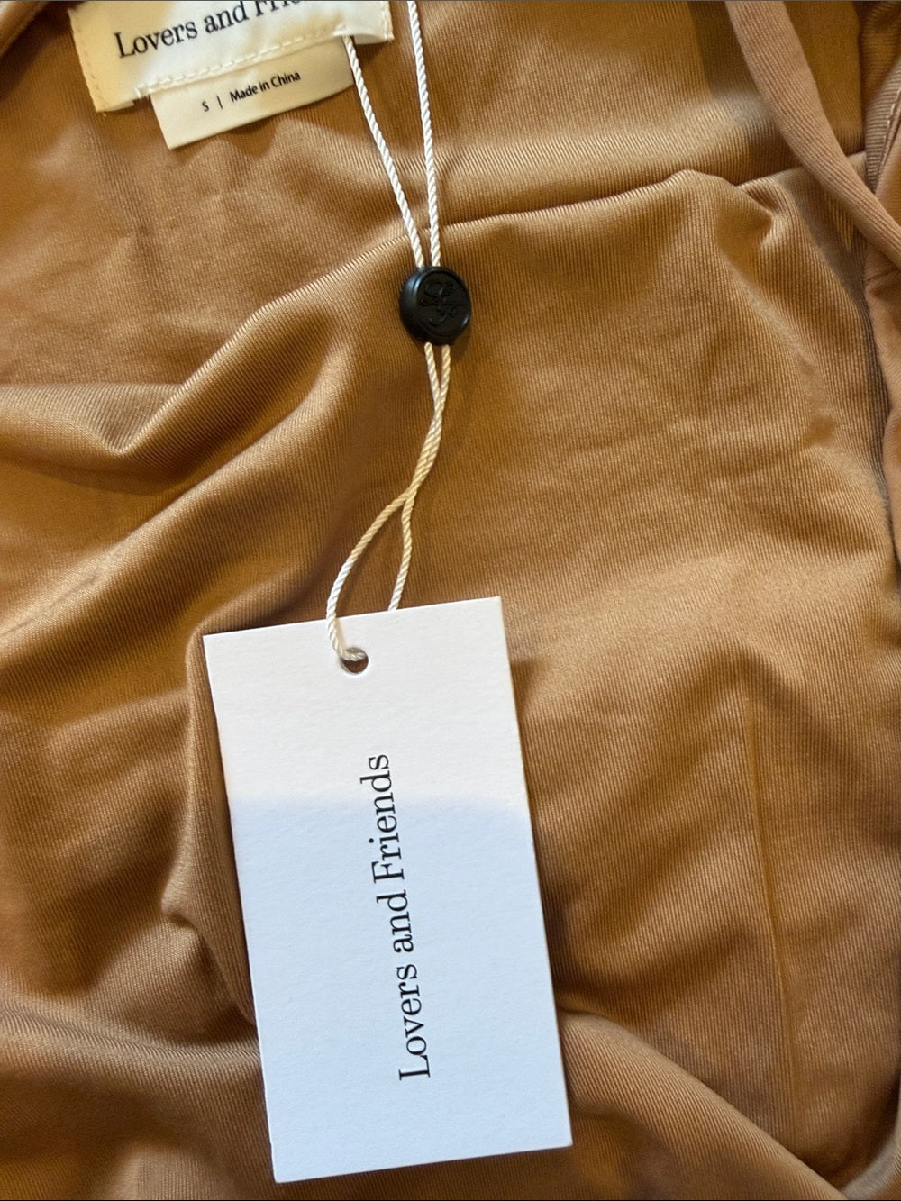 NWT Lovers + Friends Nude Ruched Midi Dress Size Small