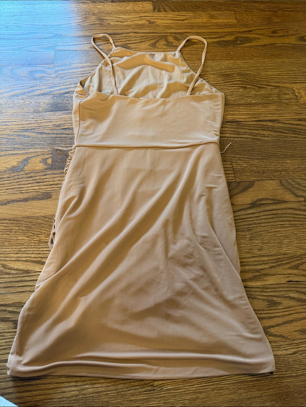 NWT Lovers + Friends Nude Ruched Midi Dress Size Small