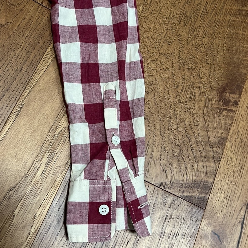 NWT J.Crew Perfect Fit Women’s Red Plaid Button Down Size S