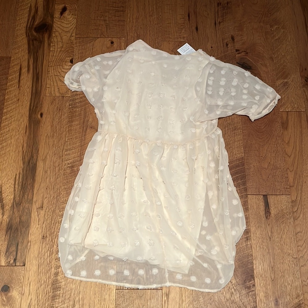 NWT Kirundo Women’s Cream Lined V-Neck Dress Size S