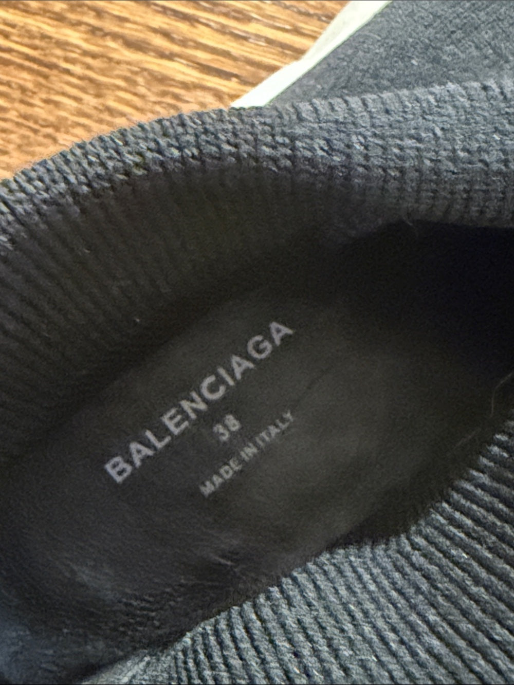 Balenciaga Black Knit Sock Sneakers with Pink and White Sole Size 38