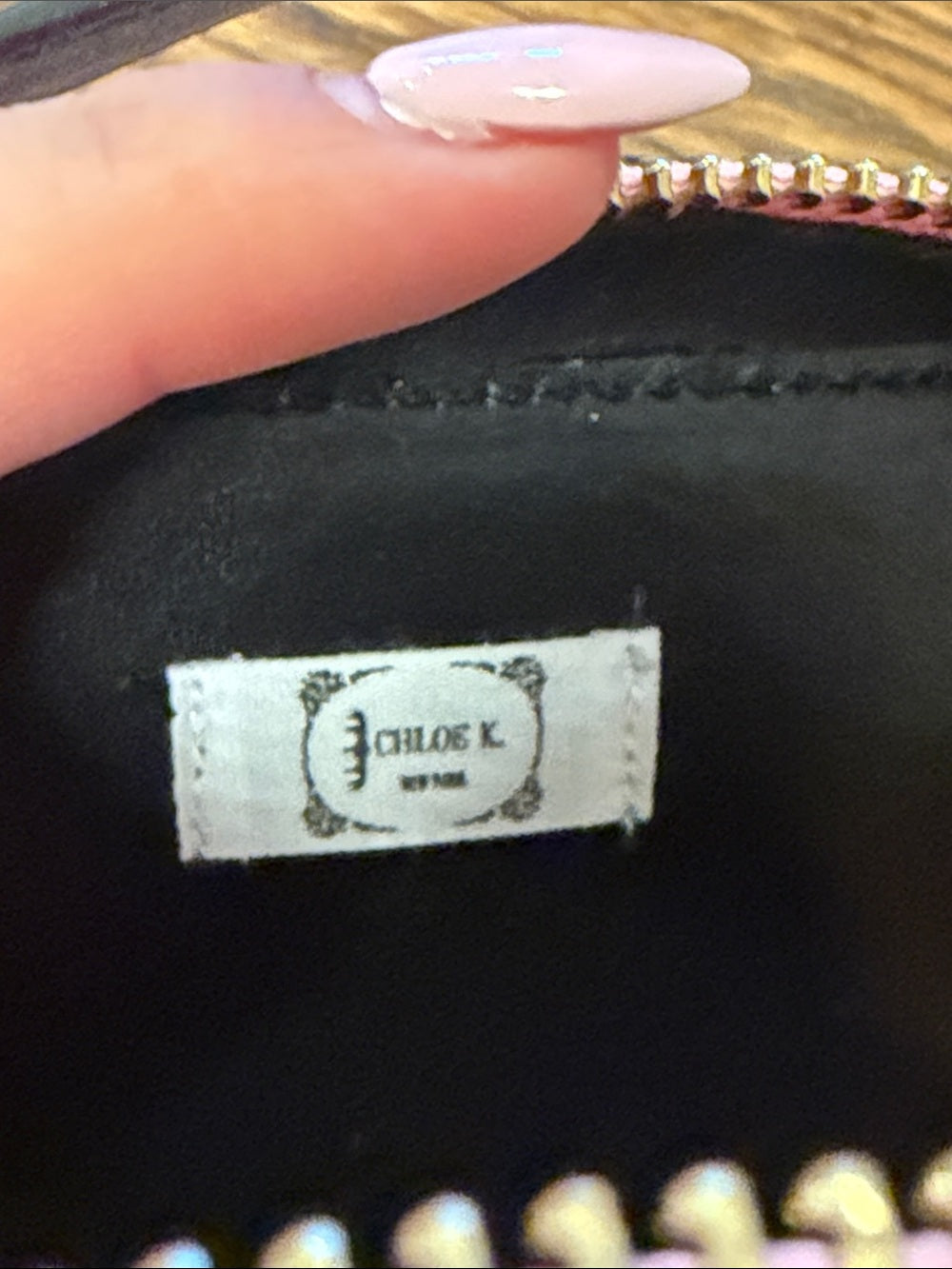 Chloe K Pink Quilted Crossbody Bag with Crystal Bee Accent