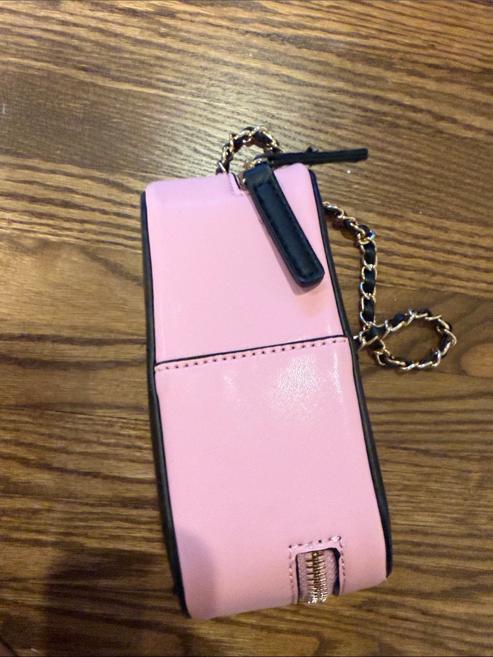 Chloe K Pink Quilted Crossbody Bag with Crystal Bee Accent