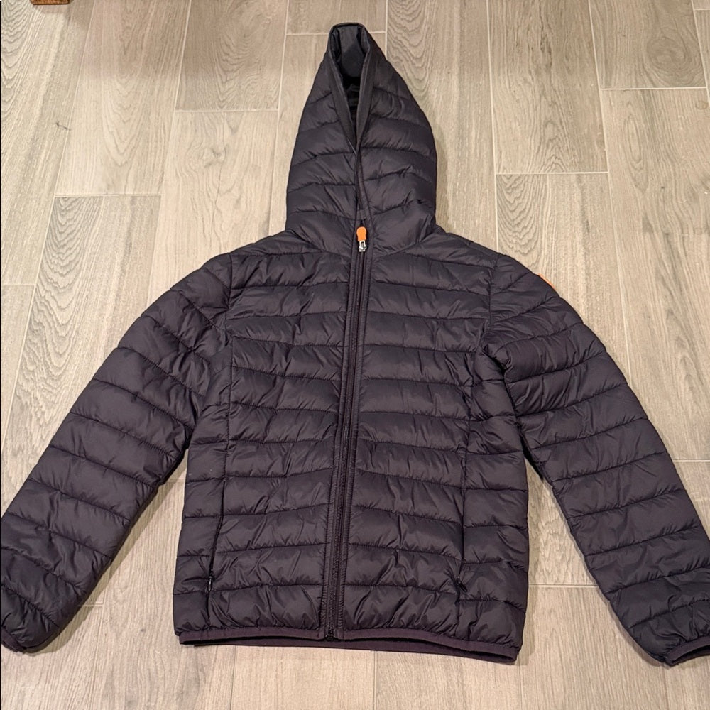 Save The Duck Boys Black Puffer Jacket Size 12