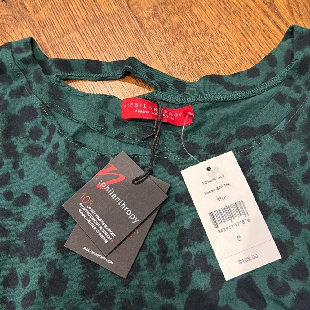 NWT N:Philanthropy Women’s Tshirt Green and Black Size Small