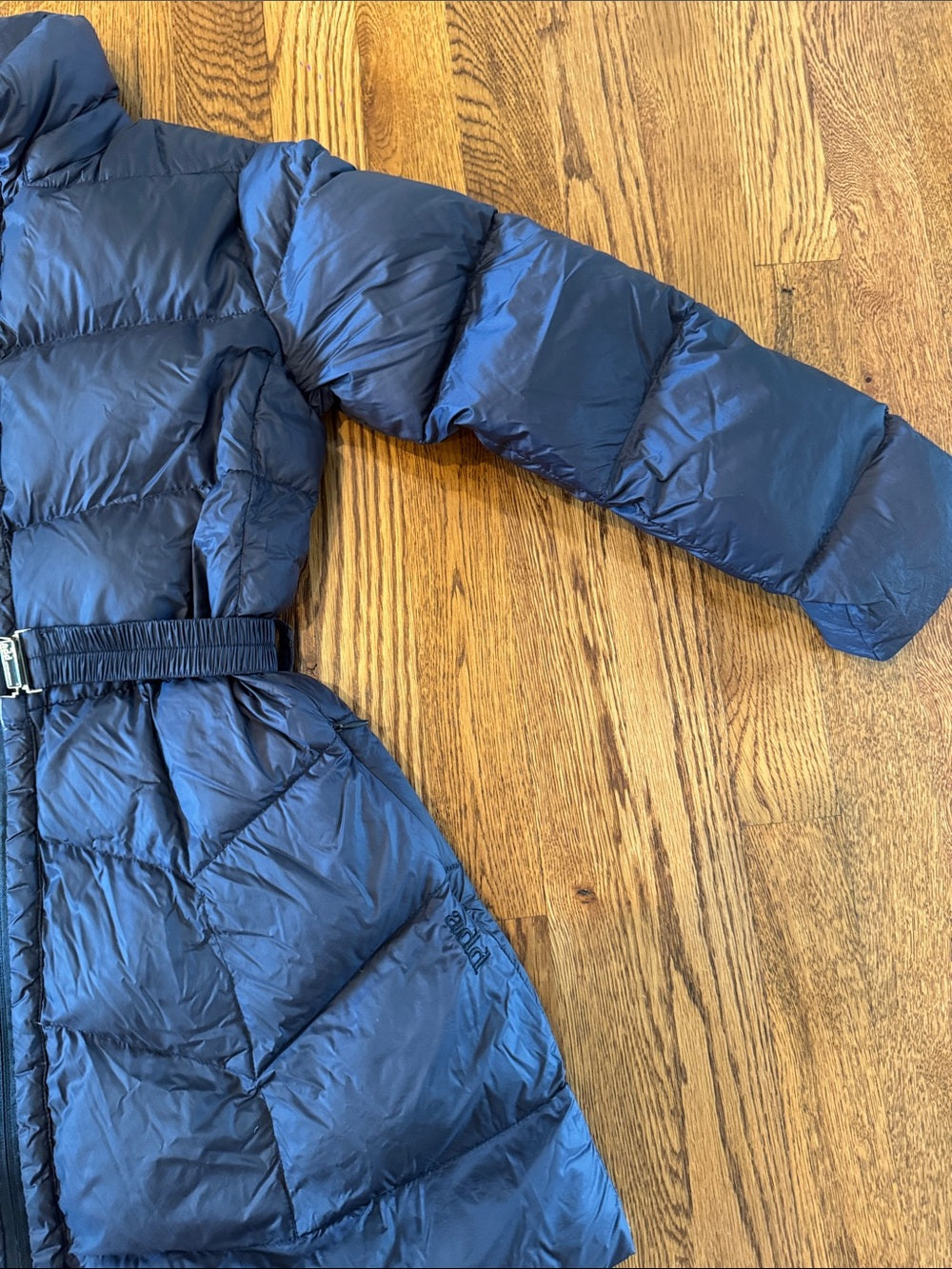 Girls' Add Navy Puffer Belted Coat - Kids Jacket Size XXS/10Y