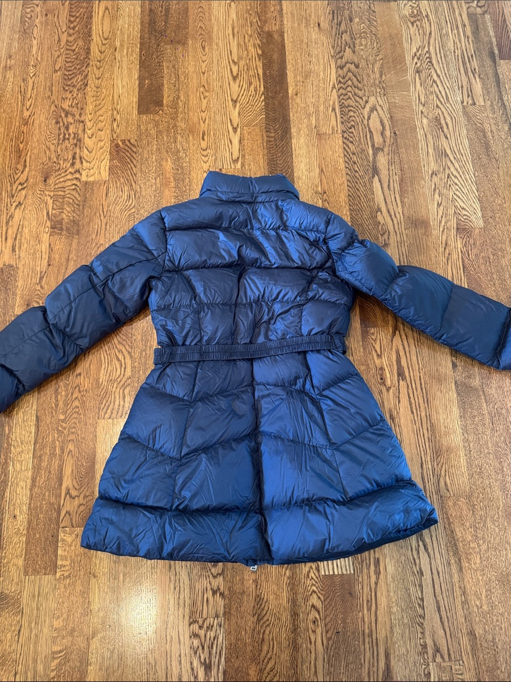 Girls' Add Navy Puffer Belted Coat - Kids Jacket Size XXS/10Y