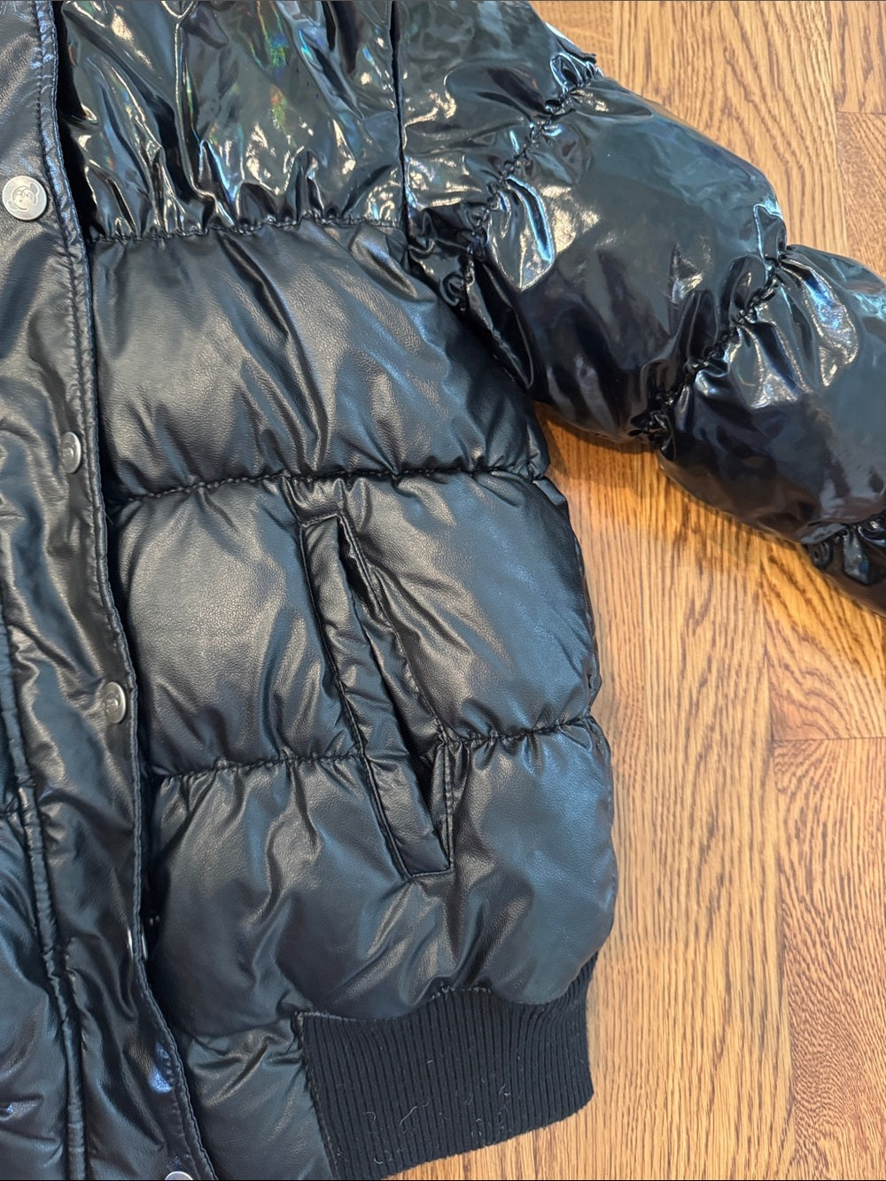 Appaman Kids Black Faux-Fur Trim Puffer Jacket Size 7