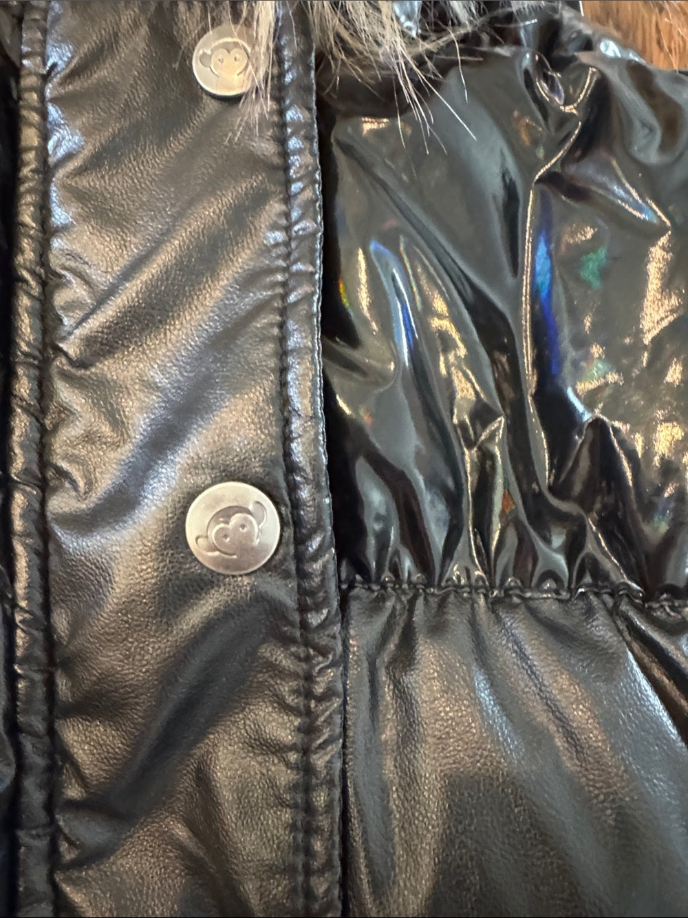 Appaman Kids Black Faux-Fur Trim Puffer Jacket Size 7