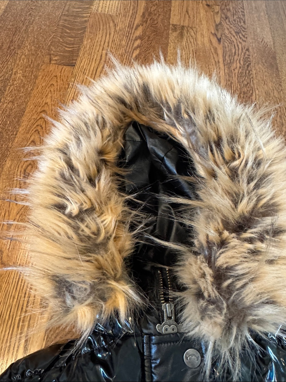 Appaman Kids Black Faux-Fur Trim Puffer Jacket Size 7