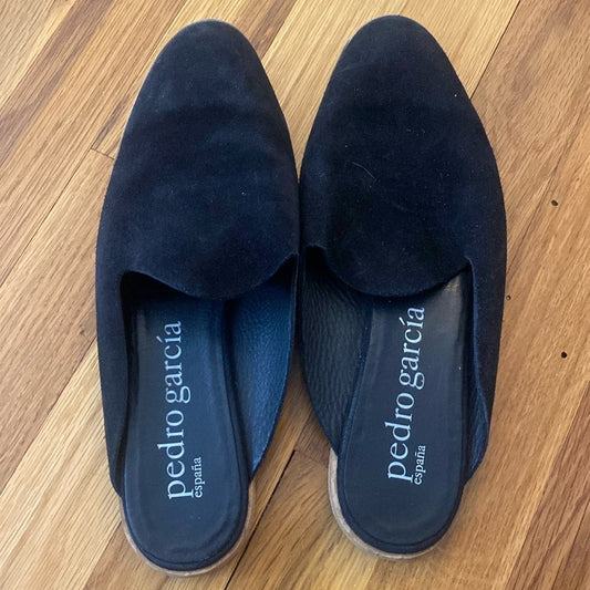 Pedro Garcia Women’s Black Velvet Slip On Shoes Size 41