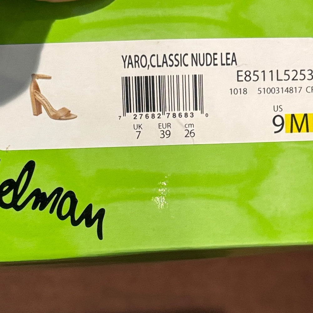 Sam Edelman Beige Ankle Strap Block Heels Size 9