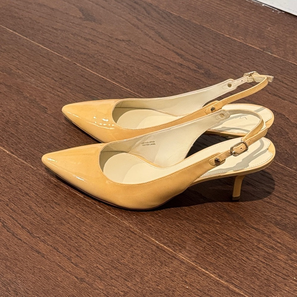 NWT Via Spiga Women's Tan/Yellow Slingback Heels Size 9.5