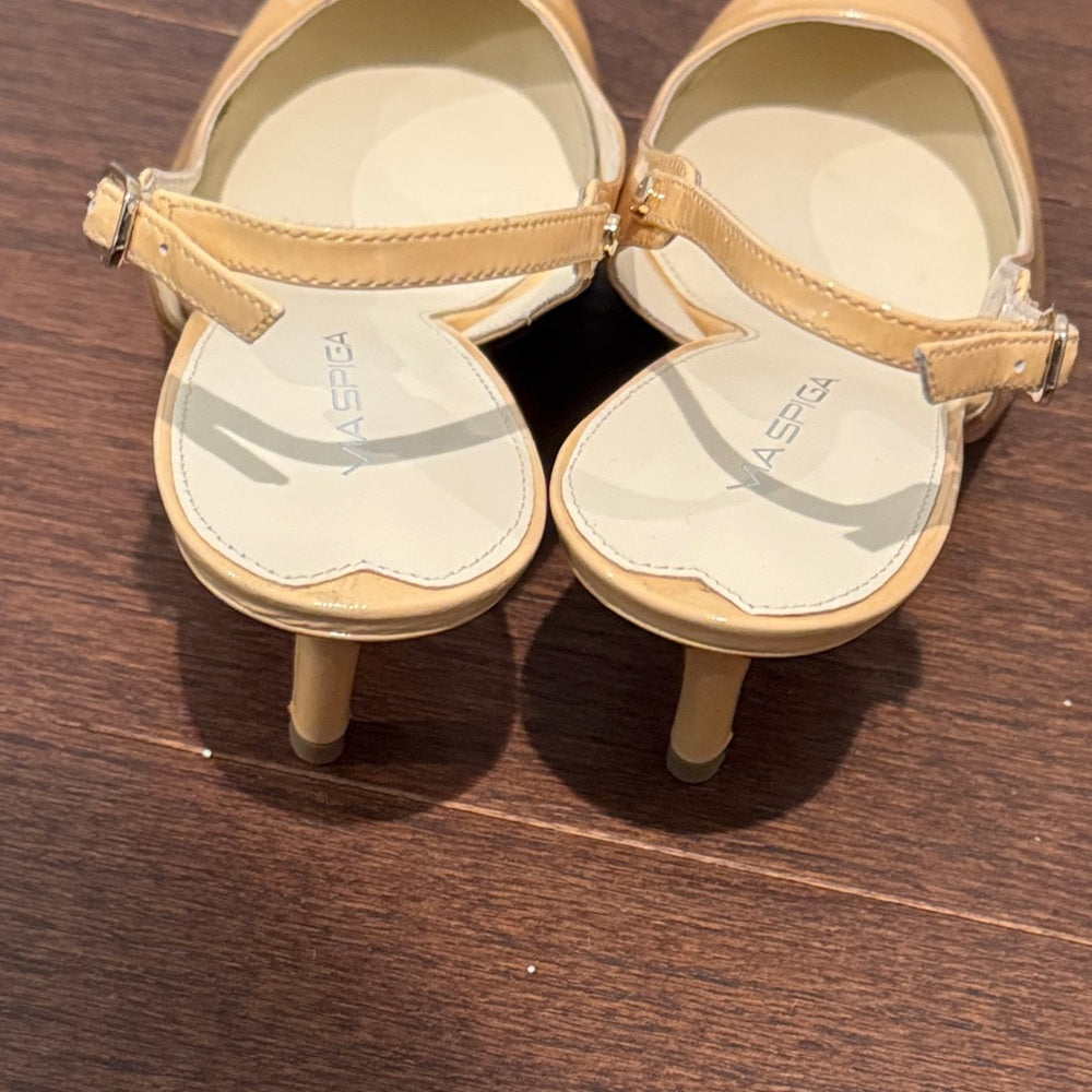 NWT Via Spiga Women's Tan/Yellow Slingback Heels Size 9.5