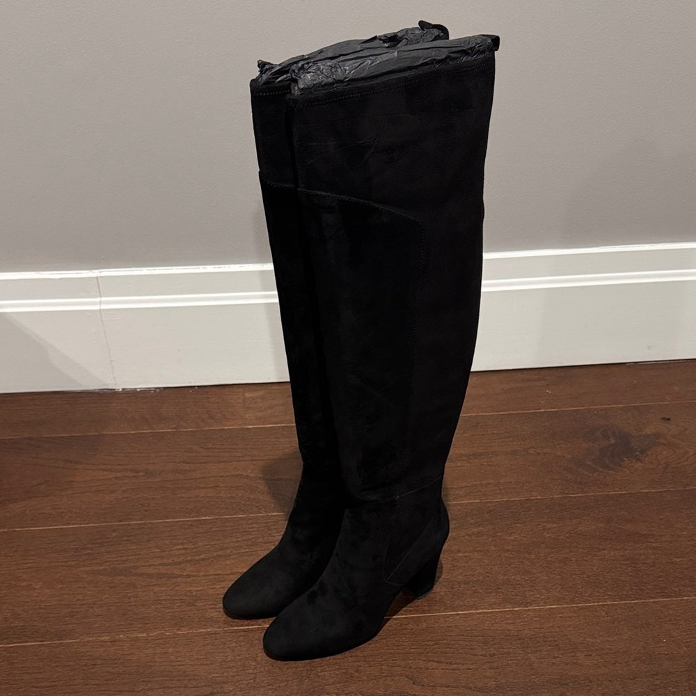 NWOT DKNY Black Suede Sloane Over the Knee Women's Boots Size 9