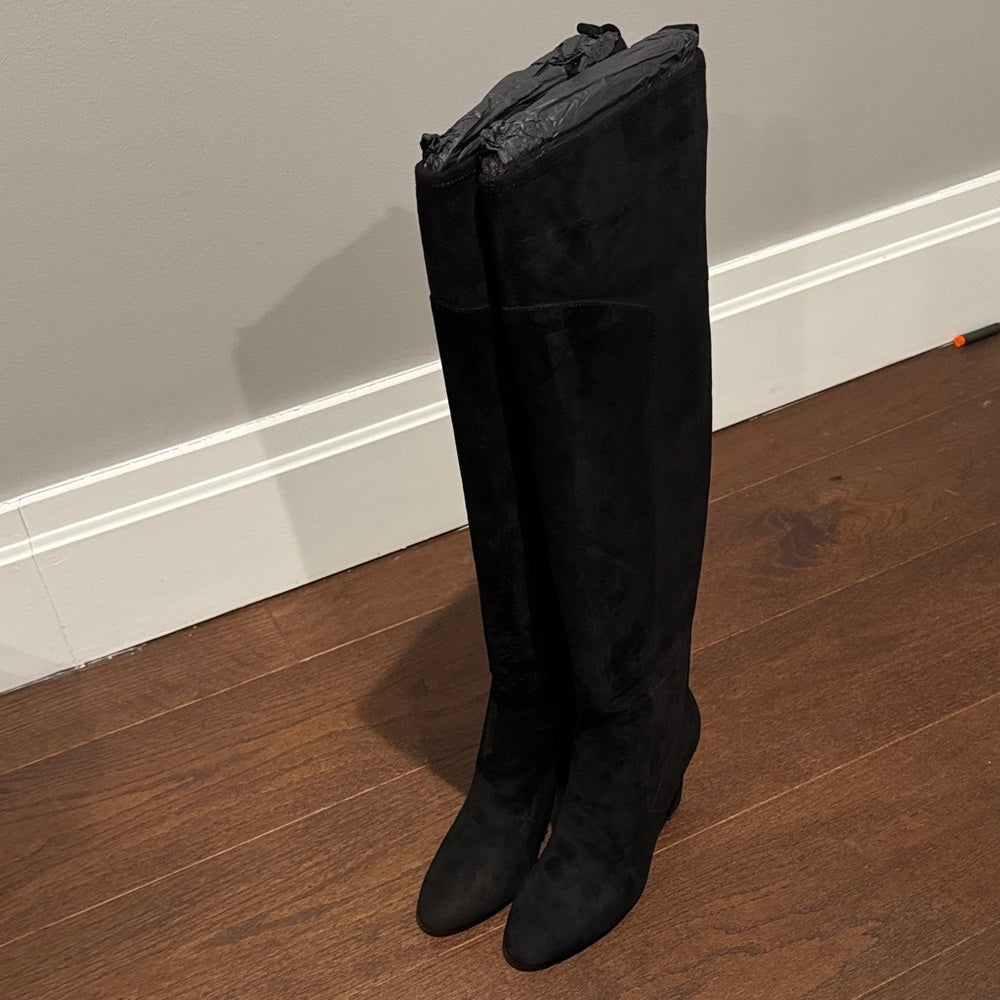 NWOT DKNY Black Suede Sloane Over the Knee Women's Boots Size 9