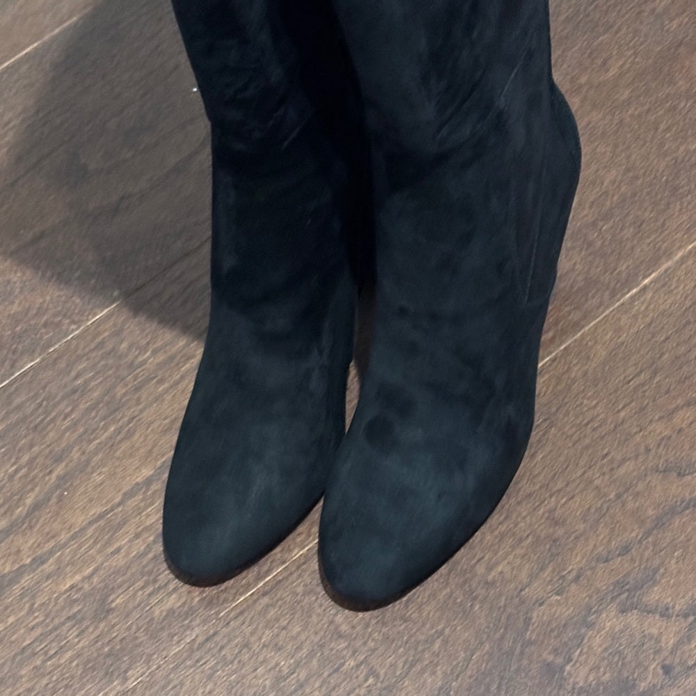 NWOT DKNY Black Suede Sloane Over the Knee Women's Boots Size 9