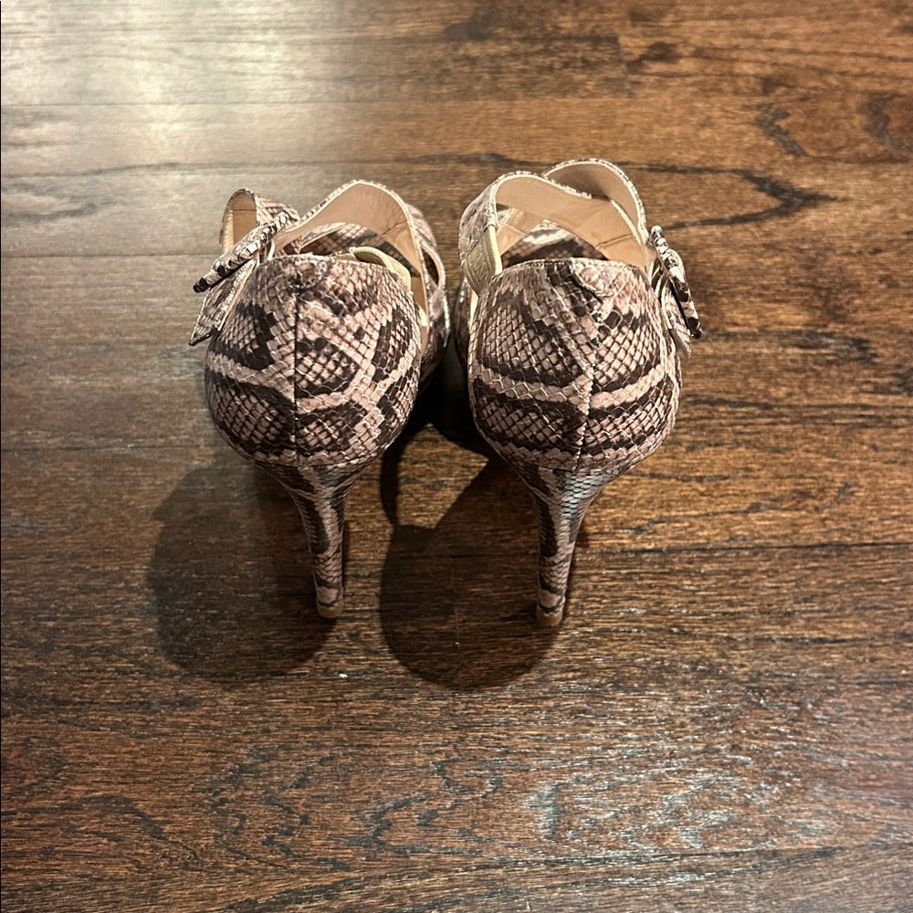 L.K. Bennett Women’s Snakeskin Patterned Peep-Toe Heels Size 39.5/9.5