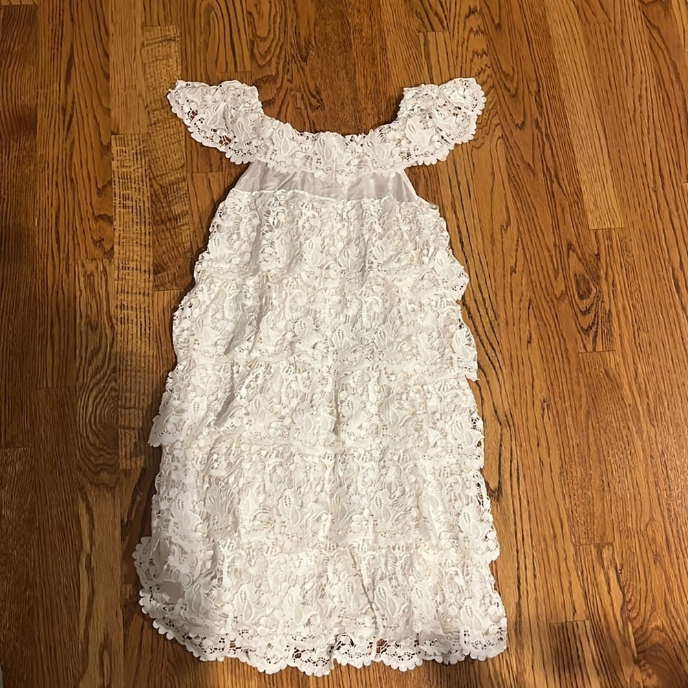 Miguelina Woman’s White Lace Dress Size S