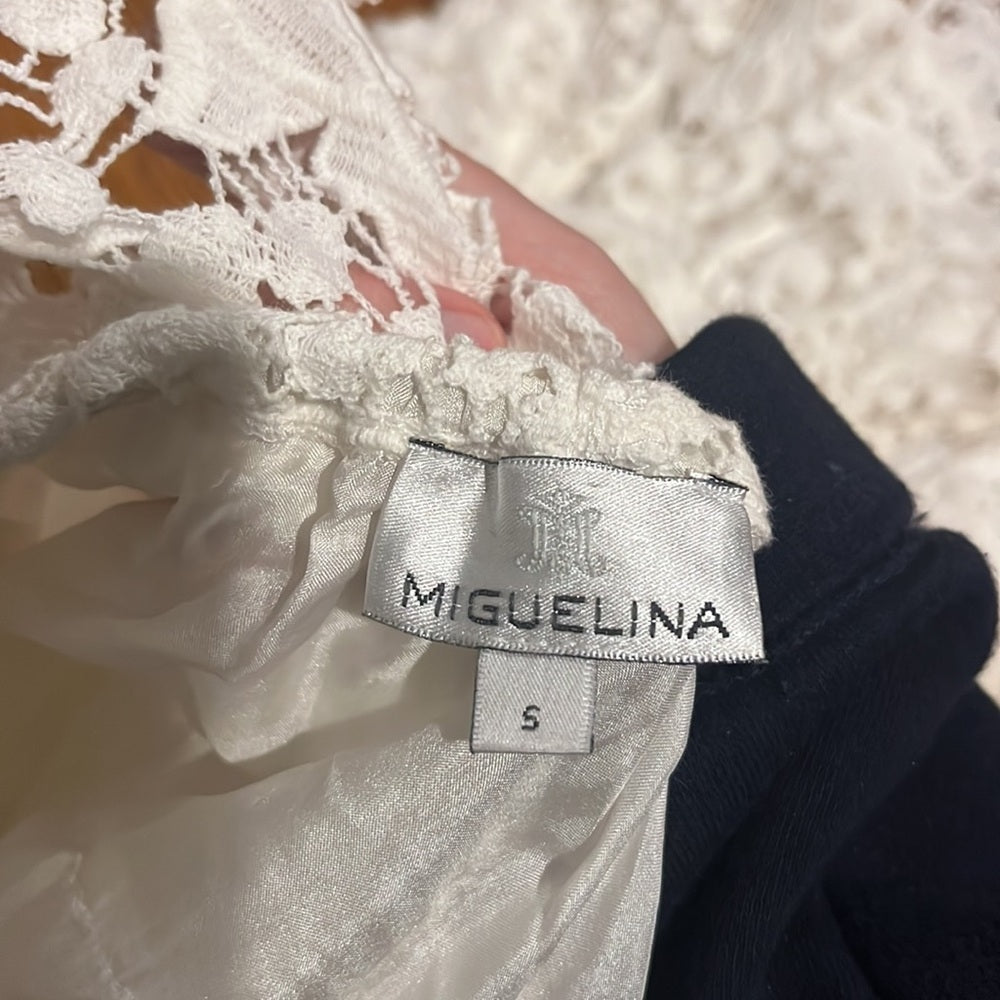 Miguelina Woman’s White Lace Dress Size S