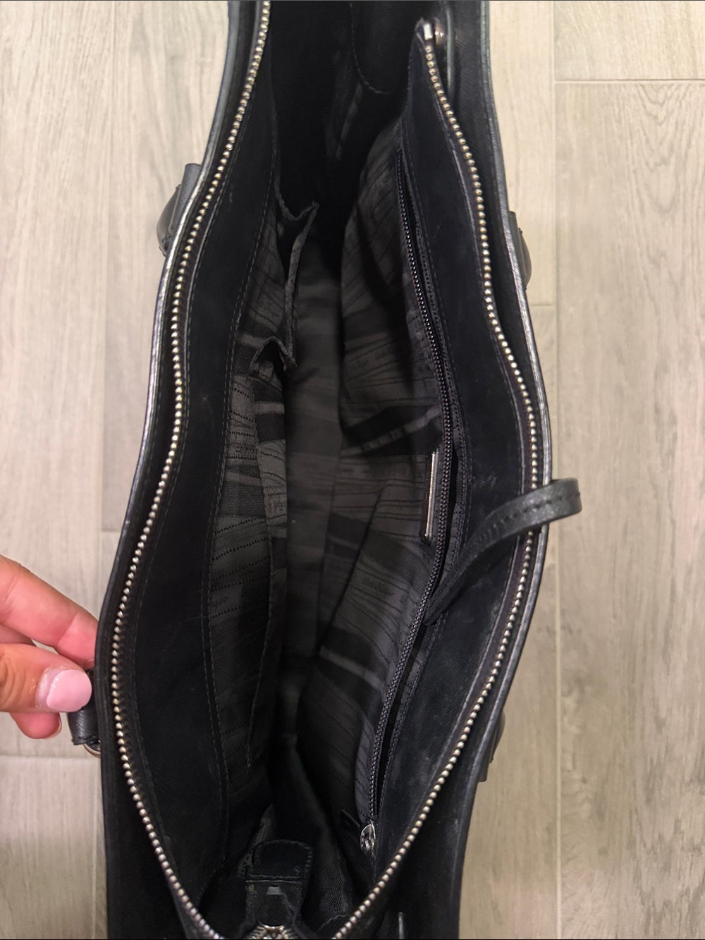 Salvatore Ferragamo Woman’s Leather Tote Bag Purse with Double Handles - Black