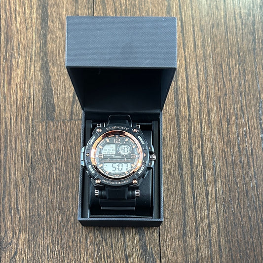 NWT Steeltime Men’s Black and Orange Watch